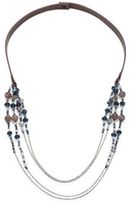 Thumbnail for your product : Peserico Multi-Strand Beaded & Leather Necklace