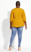 Thumbnail for your product : City Chic Citychic Sexy Fling Elbow Sleeve Top - amber