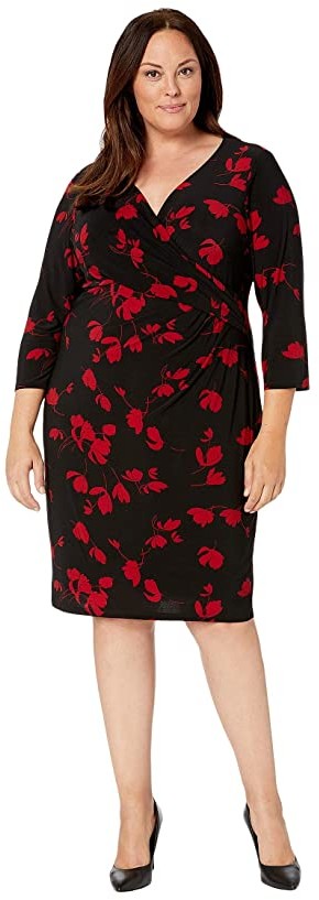 ralph lauren black dress with red flowers