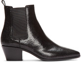 Thumbnail for your product : Saint Laurent Black Lizard-Embossed Chelsea Boots