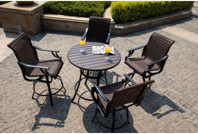 Red Barrel Studio Lorelei Round 4 - Person 36.02'' Long Bar Height Dining Set