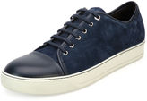 Thumbnail for your product : Lanvin Men's Suede Cap-Toe Low-Top Sneaker, Blue