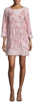 Thumbnail for your product : Marchesa Notte 3/4-Sleeve Beaded Floral Cocktail Dress, Blush