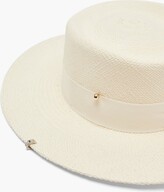 Thumbnail for your product : Ruslan Baginskiy Chain-strap Straw Gambler Hat