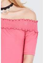 Thumbnail for your product : Select Fashion Fashion Women's Shirred Bardot Top T-Shirts - size 6