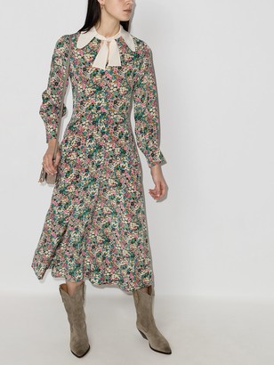See by Chloe Floral-Print Long-Sleeve Midi Dress