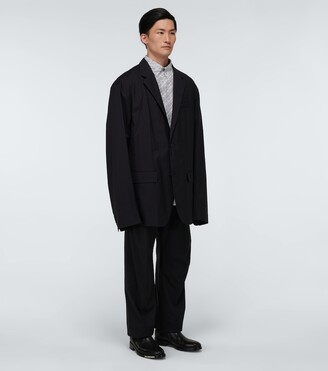 【関税&送料込】Balenciaga Black Nylon Oversize Blazer Balenciaga single-breasted Blazer | Black | FARFETCH