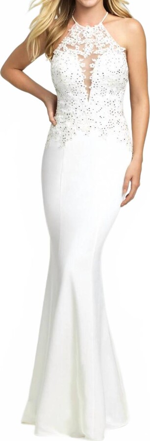 Madison James Sexy Back Prom Dress In Ivory