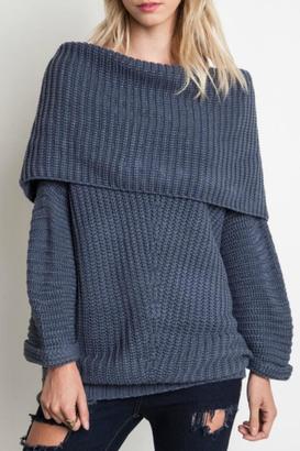 Umgee USA Foldover Cable Sweater