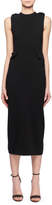 Thumbnail for your product : Victoria Beckham Crewneck Sleeveless Fitted Wool Knit Midi Dress