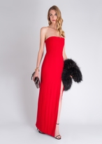 Thumbnail for your product : Amanda Wakeley Senshi Strapless Side Slit Talored Maxi Dress