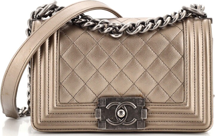 Chanel Boy Flap Bag Quilted Caviar Small - ShopStyle