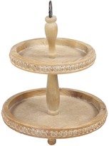 Thumbnail for your product : SONOMA SAGE HOME Light Brown Wood Beaded 2-Level Tiered Server