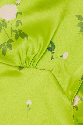 BERNADETTE Sarah Floral-print Stretch-silk Satin Midi Dress