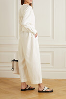 Thumbnail for your product : Mara Hoffman + Net Sustain X Lg Electronics Mandra Belted Crinkled Organic Cotton Jumpsuit - Cream