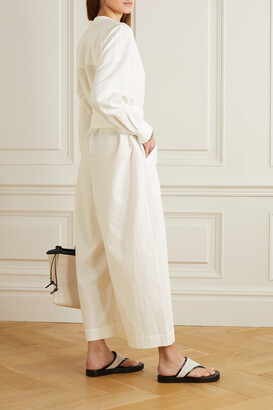 Mara Hoffman + Net Sustain X Lg Electronics Mandra Belted Crinkled Organic Cotton Jumpsuit - Cream