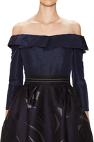 Thumbnail for your product : Carolina Herrera Taffeta Off the Shoulder Gown with Jacquard Detail