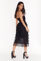 Thumbnail for your product : Nasty Gal Womens Mesh Dressed Midi Skirt - Black - M/L