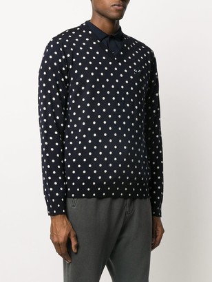 Comme des Garcons polka-dot print V-neck sweater