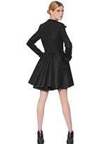 Thumbnail for your product : David Koma Wool Coat With Ponyskin Detail