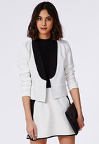 Thumbnail for your product : Missguided Cropped Blazer White