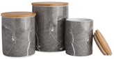Thumbnail for your product : Design Imports 3-Piece Marble Ceramic & Wood Canister Set