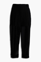 Thumbnail for your product : Emilio Pucci Cropped pleated silk-georgette tapered pants