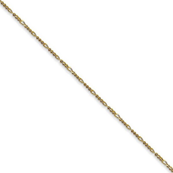 Black Bow Jewelry Co. BlackBowJewelry1.25mm10kYellowGoldFlatFigaroChainNecklace20Inch