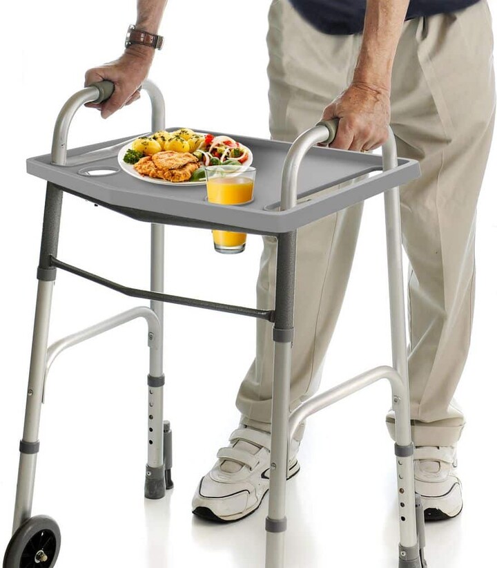 Bluestone Walker Tray with 2 Cup Holders in Gray