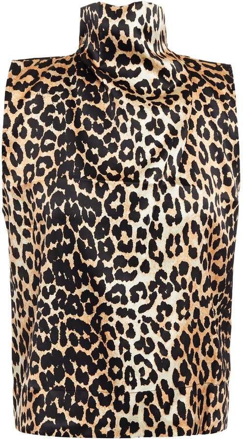 leopard print roll neck jumper