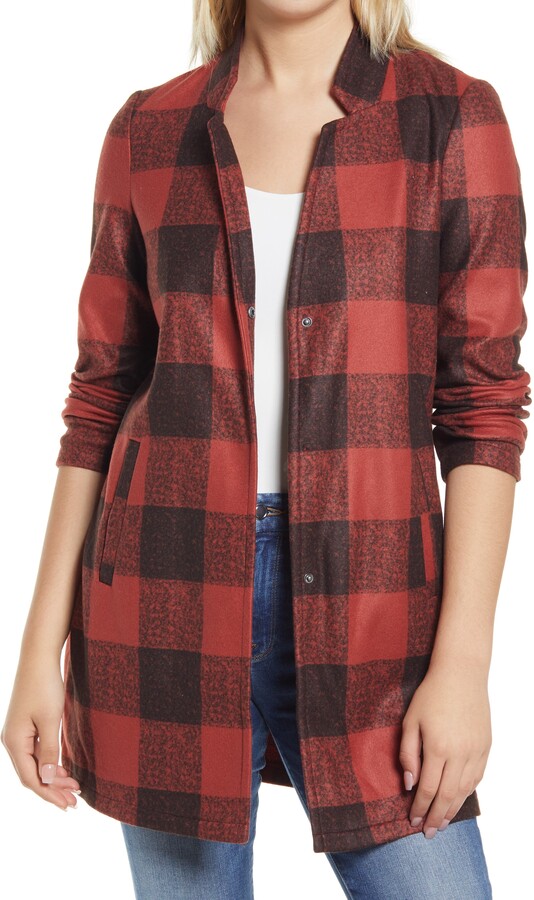 plus size buffalo plaid jacket