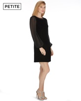 Thumbnail for your product : White House Black Market Petite Long Sleeve Velvet Chiffon Shift Dress