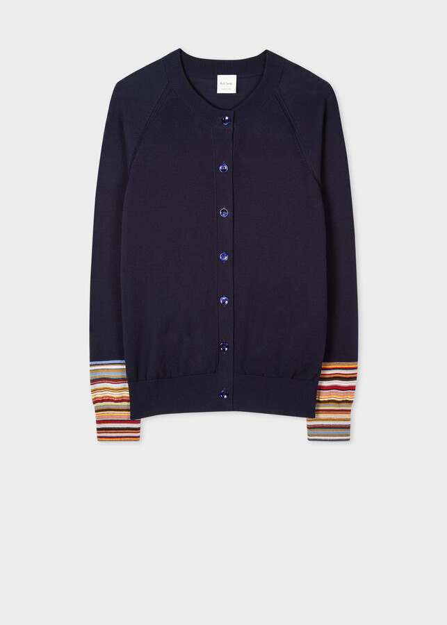 Navy Striped Cardigan | Shop The Largest Collection | ShopStyle
