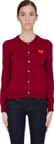 Thumbnail for your product : Comme des Garcons Play Burgundy Red Emblem Cardigan