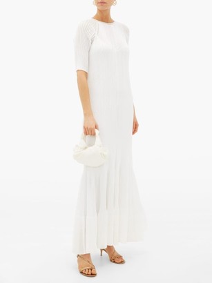 Maison Rabih Kayrouz Raglan-sleeve Ribbed Maxi Dress - White
