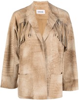 Thumbnail for your product : Sylvie Schimmel Fringed Goatskin Leather Jacket