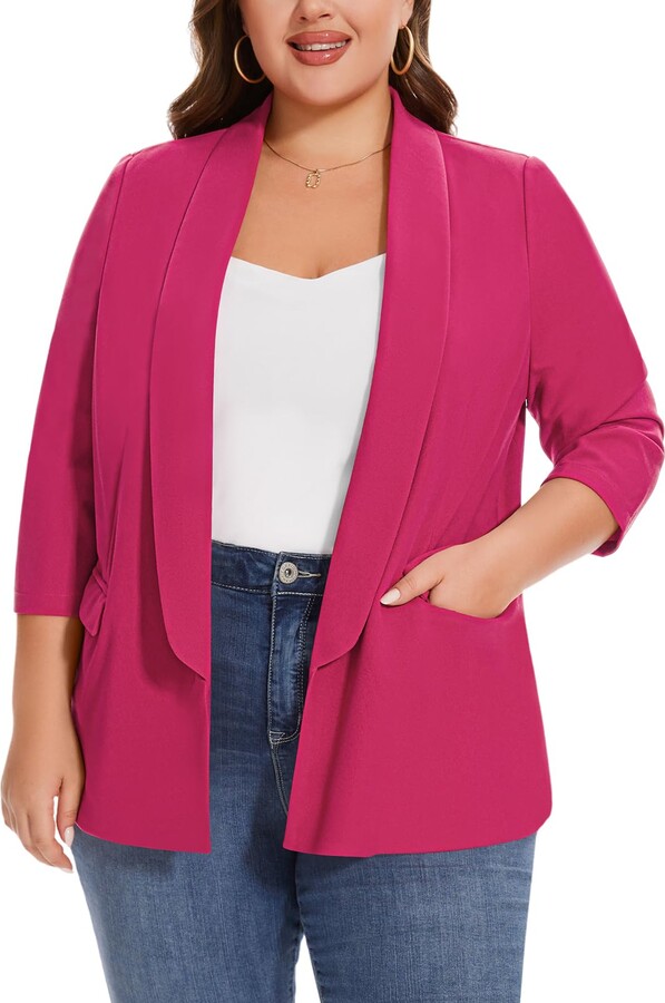 Plus Size Blazer Cape Boohoo Pink Wedding Jacket ShopStyle UK