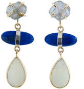 Thumbnail for your product : Melissa Joy Manning Raw Sapphire, Lapis, and White Opal Drop Earrings