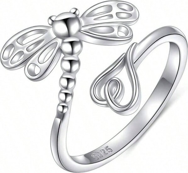AI'MAGE SterlingSilverOpenAnimalRingsforWomenResizableSilverStandard