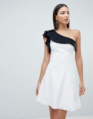 Forever Unique Mono One Shoulder Mini Dress