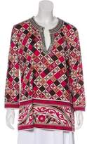 Thumbnail for your product : Tory Burch Silk Printed Long Sleeve Top