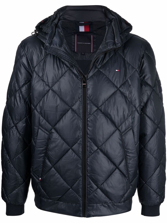 tommy hilfiger tech quilted hooded jacket