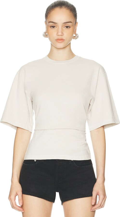 AGOLDE Storey Tee Shirt in Beige