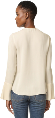 Theory Bahliee Flare Sleeve Blouse