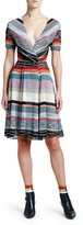 Thumbnail for your product : Missoni Shimmer-Striped V-Neck Dress