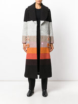 Thumbnail for your product : Fendi striped appliqué coat