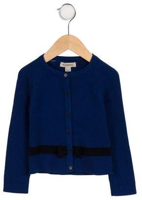 Burberry Girls' Knit Bow-Accented Cardigan