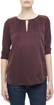 Thumbnail for your product : Rebecca Taylor Printed/Solid Silk Blouse