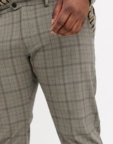 Thumbnail for your product : Jack and Jones Intelligence slim fit check trousers in brown