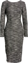 Thumbnail for your product : Dress the Population Natalie Front Slit Long Sleeve Stretch Tweed Midi Dress